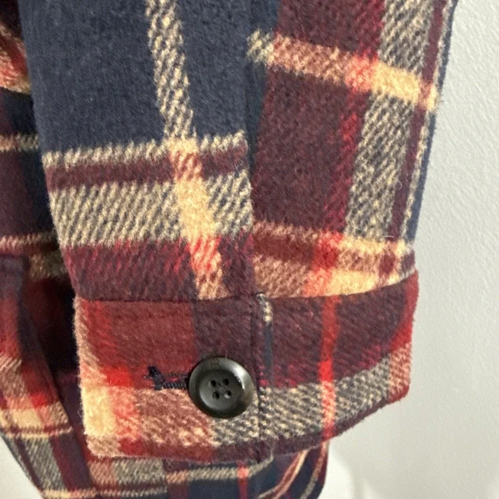 Banana Republic Jacket Men S Plaid Sherpa Collar‎ Button Up Cabincore